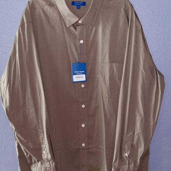 Cole Haan Men's Olive Button Down Shirt - Picture 1 of 10